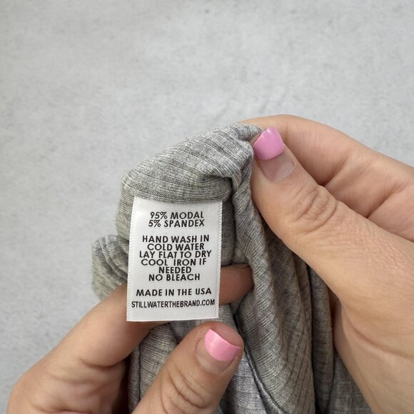 Stillwater Tank Womens Small Gray Camisole Ribbed Modal Spandex Made in USA - Picture 7 of 8